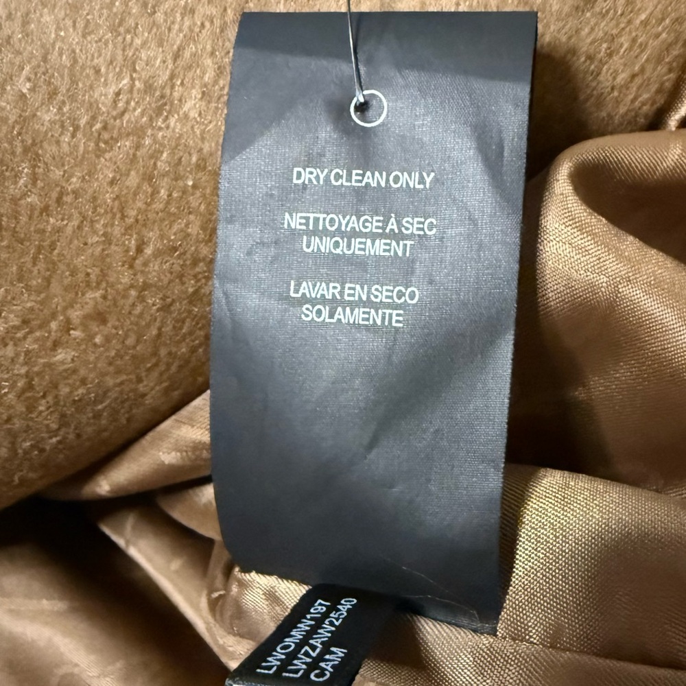KARL LAGERFELD PARIS Camel Tan Midi Long Wool Blend Wrap Coat - Sz Medium, NWT - Picture 11 of 14